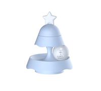 SuiHeill Mini Cat Toy With Catnip On Top, 2-Tier Roller Turntable, Two Cat Balls, Physical Exercise Kitten Toy 5.5 Inch(Small-Blue)