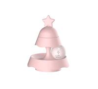 SuiHeill Mini Cat Toy With Catnip On Top, 2-Tier Roller Turntable, Two Cat Balls, Physical Exercise Kitten Toy 5.5 Inch(Small-Pink)