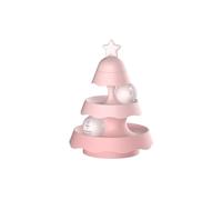 SuiHeill Mini Cat Toy With Catnip On Top, 2-Tier Roller Turntable, Two Cat Balls, Physical Exercise Kitten Toy 5.5 Inch(Large size-pink)