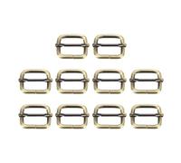 SUIKIHUM 10 Pack Metal Slide Buckle, 1 1/2 Inch Tri-Glides Buckle Strap Adjuster Rectangle Belt Buckle for Bag Purse Strap, Bronze