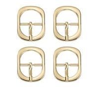 SUIKIHUM 4 Pack Roller Belt Buckle, 0.7 Inch Single Prong Belt Buckle, Oval Roller Pin Buckle Zinc Alloy for Bag Keychain, Gold