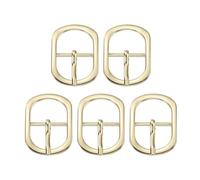 SUIKIHUM 5 Pack Roller Belt Buckle, 0.6 Inch Single Prong Belt Buckle, Oval Roller Pin Buckle Zinc Alloy for Bag Keychain, Gold