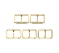 SUIKIHUM 5 Pack Roller Belt Buckle, 1 Inch Single Prong Belt Buckle, Roller Pin Buckle Zinc Alloy for Belt Bag Keychain, Gold