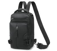 SUIKIHUM Anti Theft Crossbody Backpack, 9.7-Inch Tablet Convertible Sling Bag Lightweight One Strap Casual Pack for Women Men Hiking Travel Cycling (Black)