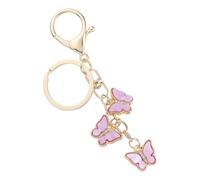 SUIKIHUM Butterfly Acrylic Keychains, (10.8cm/4.25" Mini KeyChain) Butterfly Shape Pendant Car Key Ring for Women Girls Wallet Handbags Backpack, Light Purple