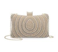 SUIKIHUM Evening Bag for Women, Pearl Shiny Sequin Evening Clutch Wedding Purse for Bride Party Formal, Champagne