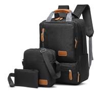 SUIKIHUM Laptop Backpack, Crossbody Bag, Handbag, Backpack Set - 3-in-1 Combo, Oxford Cloth Water Resistant for Men Women for Travel Work Study Daily Use, Black