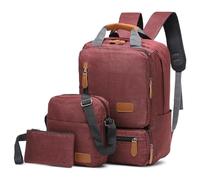 SUIKIHUM Laptop Backpack, Crossbody Bag, Handbag, Backpack Set - 3-in-1 Combo, Oxford Cloth Water Resistant for Men Women for Travel Work Study Daily Use, Burgundy Red