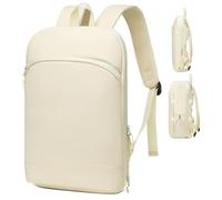 SUIKIHUM Slim Laptop Backpack for Men, Expandable Business Backpack with 16" Laptop Compartment - TSA 15L-25L Capacity Lightweight for Work Office, Beige