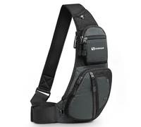 SUIKIHUM Sling Bag Small Chest Bags One Strap Shoulder Backpack Lightweight Anti Theft Casual Daypack for Men Women Hiking Travel Cycling (Gray)