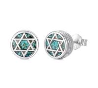 Suiknsn Cross/Ankh/Peace/Viking Stud Earrings for Men Women 925 Sterling Silver Turquoise Earrings Hypoallergenic Celtic Jewelry Valentines Birthday Gifts for Friends Brothers Sisters, Small, Sterling