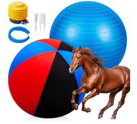 Suilung Giant Herding Ball with Cover Anti Burst Ball Please Watch VCR for How to Inflation Horse Toys for Horses Stall Entertainment Play, Pump Included