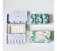 Suimolly Watercolor Palette,Ceramic Palette,Portable Travel Metal Paint Boxwith Porcelain Palette,for Artists Illustrations, Drawin (16Well)