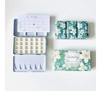 Suimolly Watercolor Palette,Ceramic Palette,Portable Travel Metal Paint Boxwith Porcelain Palette,for Artists Illustrations, Drawin (24Well)
