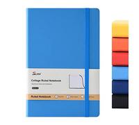 SUIN Hardcover-Journal-Notebooks, A5 Lined Journals Notebook for Writing 200 Pages, 8.2 x 5.5 inch, Classic Ruled Notebooks for Work/Travel/College (Light Blue- 1 Pack)