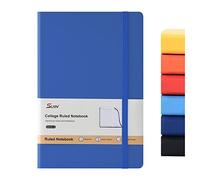 SUIN Hardcover-Journal-Notebooks, A5 Lined Journals Notebook for Writing 200 Pages, 8.2 x 5.5 inch, Classic Ruled Notebooks for Work/Travel/College (Dark Blue - 1 Pack)