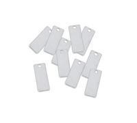SUIOPPYUW 10 Pieces Metal Rectangle Tag Pendants for Customized Necklaces and Bracelets Charms Making, Silver, 20x30mm
