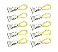 SUIOPPYUW 10pcs Iron Clips Rust Proof Hanging Tea Clothes Metal Kitchen Clips Durable Hanging Tea Clip Saving Towels, Yellow, 5x1.56cm