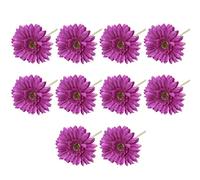 SUIOPPYUW 10Pcs Office Indoor Artificial Gerbera Flower Single Stem Bouquet Realistic Fake Flowers Courtyard Patio Decoration, Purple