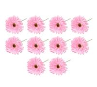 SUIOPPYUW 10Pcs Office Indoor Artificial Gerbera Flower Single Stem Bouquet Realistic Fake Flowers Courtyard Patio Decoration, Pink