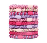 SUIOPPYUW 10x Multicolored Hair Accessories Heart Ball Hair Ties Bands Hair Ties 10 Pieces Fashion Plain Braided Hair Bands, A