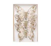 SUIOPPYUW 3pcs Festive Delight Wedding Wreath Ornaments Xmas Decor Supply For Magical Celebrations Christmas Butterfly Decor, gold, 11.5x2x10cm