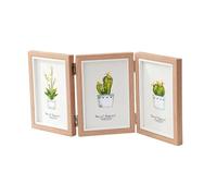 SUIOPPYUW 4x6 Foldable Picture Frame Wooden Hinged Holder With Removable Back Panel Home Decor Pieces Folding Pic Foldable Picture Frame 4x6 Photo Holder Entrance, Brown Triple Fold, 6 inch