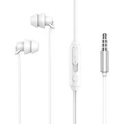SUIOPPYUW Anti-noise Sleeping Wired Headphone Button Control Headsets In-ear Noise Cancelling Earphones Supply Household, Double 3.5mm White