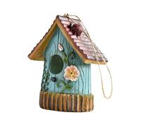 SUIOPPYUW Artistic Bird House Backyard Eye Catching Decoration For Those Who Appreciate Nature Outdoor Bird House Shelter Patio Yard Decor Patio Rustic Hummingbird Nest Hut Novelty, Blue
