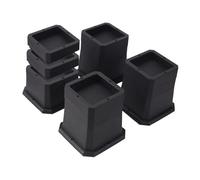 SUIOPPYUW Bed Risers Heavy Duty Furniture Risers Lifts Allow Organizing Compacts Living Areas With Anti Scratch Furniture Solutions Floor Protector Lifter, Black, 4 inch