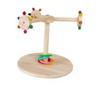 SUIOPPYUW Built To Last Wooden Perch Features Safe Play For Parrots And Lovebirds Keeping Occupied And Healthy Bird Perch Toy Helps To Exercise Bird. Rotating Colorful Windmill Can Attract Participate