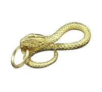 SUIOPPYUW Creative Snake Pendant Keychain Handmade Pure Copper Brass Animal Python Keychains Pendants Stylish Charms For Any Occasion Brass Crafting Key Chains Rings Beads Ornaments