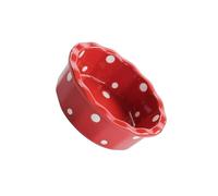 SUIOPPYUW Cute Pet Bowls With Polka Dot Style For Cats And Dogs Large Capacity Feeder Bowl Drinking And Eating Together Dispenser Dog Supplies Walking Camping Outdoor, Red, 14x5cm