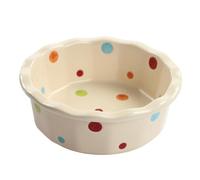 SUIOPPYUW Cute Pet Bowls With Polka Dot Style For Cats And Dogs Large Capacity Feeder Bowl Drinking And Eating Together Dispenser Dog Supplies Walking Camping Outdoor, Beige, 14x5cm