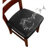 SUIOPPYUW Dining Room Chair Covers Waterproof Enhanced,Black