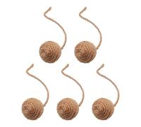 SUIOPPYUW Durable Sisal Cat Toy Ball Interactive Playtime Engaging Cat Balls Let Cats Have Fun While Playing By Themselves Kitten Toy Pet Supplies Long Rope Teasers, Yellow, 4.5cm