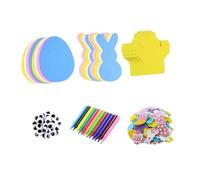 SUIOPPYUW Easter Stickers Fun And Educational Easter Foam Sticker Designs Promoting Creativity For Kids And 12 Paintbrushes Along With 130 Random Accessories For Endless Decorating