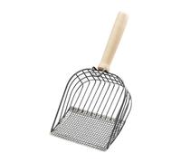 SUIOPPYUW Ergonomic Cat Litter Scooper With Long Handle Effortless Waste Management In Cat Litter Boxes Lizards Metal Cats Scoops With Ergonomic Long Handle, Silver, 13x28cm