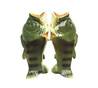 SUIOPPYUW Funny Fish Slippers Casual Footwear Family Anti-slide Shoes Summer Beach PVC Slide-on Shoe Animal Shape Sandals Large Size, Green, 24-25