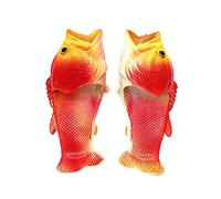 SUIOPPYUW Funny Fish Slippers Casual Footwear Family Anti-slide Shoes Summer Beach PVC Slide-on Shoe Animal Shape Sandals Large Size, Red, 36-37
