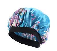 SUIOPPYUW Hair Bonnet Wide Brimmed Women's Night Sleep Cap Hat Headwear Headwrap Turbans Head for Cover Hair Wraps for Women Sleeping, Lake blue