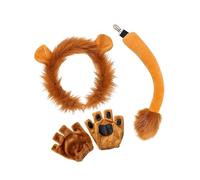 SUIOPPYUW Halloween Costume Lion Ears Headband Lightweight Tail Gloves Fun for Creative Role Playing Events While Lion Ears Headband Suits Variety Of Hairstyles.Both Are Easy To