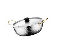 SUIOPPYUW Household Ramen Pot With Lid Handle Efficient Way To Cook Ramen Noodles And Soups Simplifies Cooking Experience At Home Korean Cooking Pot Induction Cooker, Silver, 18cm