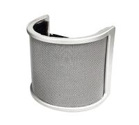 SUIOPPYUW Microphone Windscreen Cover Metal Mesh Filter Portable Mic Isolation U Shape Provides Enhances Sound Professional Equipment Vocal Recording Gaming, Silver with Cotton, 3.15x2.95 inch