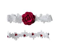 SUIOPPYUW Rose Lace Garter Comfortable and Stylish Belt Weddings Birthday Parties and Special Moments Wedding Garter White Belt for Bride Flower Floral Rose Lace Thigh Highs