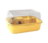 SUIOPPYUW Spacious Acrylic Hamster Enclosure Built To Comfort Making Interaction Simple And Cleaning Easy Task With Small Animal Cage Pet Supplies With Openable Top, yellow, 34x25x18.5cm
