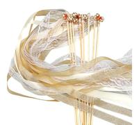 SUIOPPYUW Sparklers Wedding 20/40 Count Wedding Farewell Ribbon Adorned Sparklers Decor for Parties Holidays and Activities, 20pcs beige