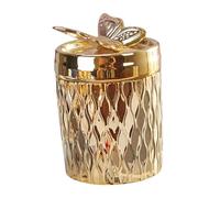 SUIOPPYUW Storage Jar Decorative Jar Makeup Tool Holder Multifunctional Container Ceramic Makeup Tool Dispenser Organization For Every Room Storage Holder Decorative, butterfly decor, 7.5x14cm