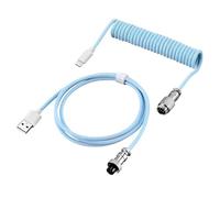 SUIOPPYUW Strong Tensile Strength USB Cable For Mechanical Keyboard Plug And Unplug ABS Mechanical Keyboard Coiled Coiled Cable, blue