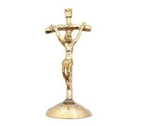 SUIOPPYUW Sturdy Vintage Metal Standing Crucifix Cross With Jesus On Cross Statue Home Decoration Ideas Ornament Has Unique Appearance Of Crucifix Catholic Wall Figurines